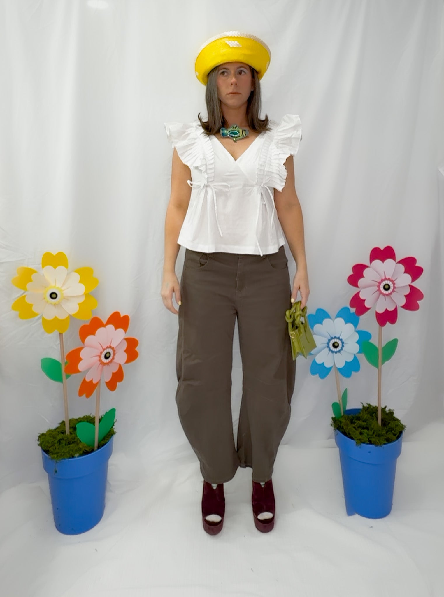 Bailey Ruffle Sleeve V-Neck Top