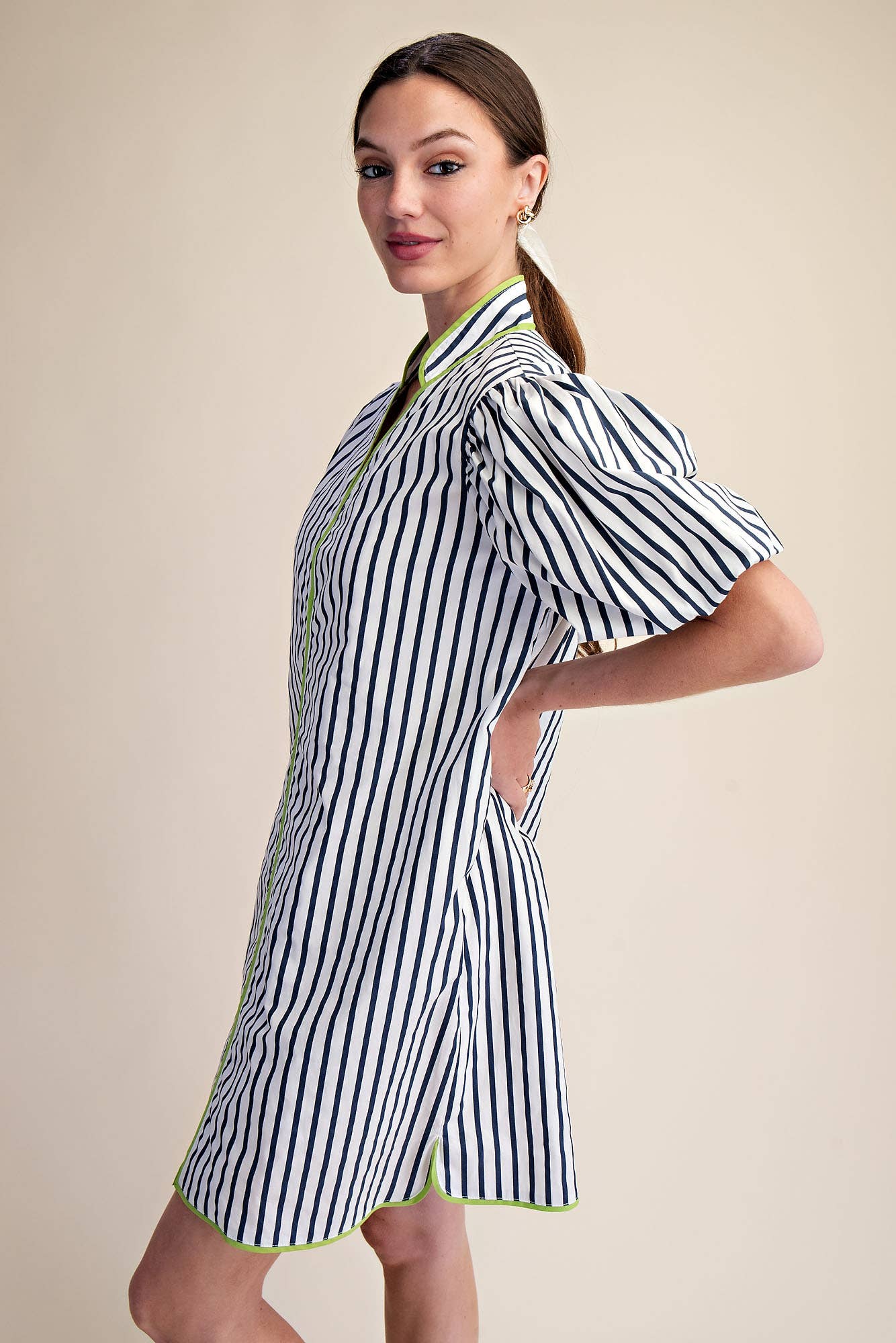 Collier Collard Stripe Dress